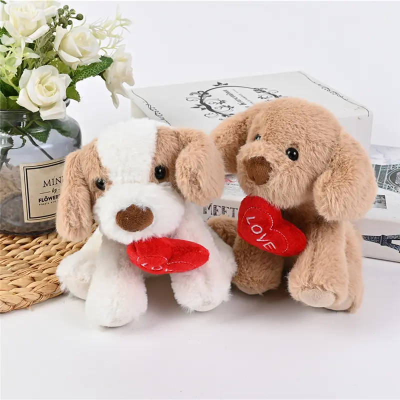 Wholesale Custom Cute Plush Lovely Soft Animals Dogs with Heart Stuffed Valentine Toy Supplier, Suppliers