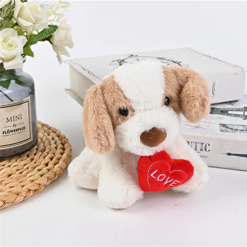Wholesale Custom Cute Plush Lovely Soft Animals Dogs with Heart Stuffed Valentine Toy Supplier, Suppliers