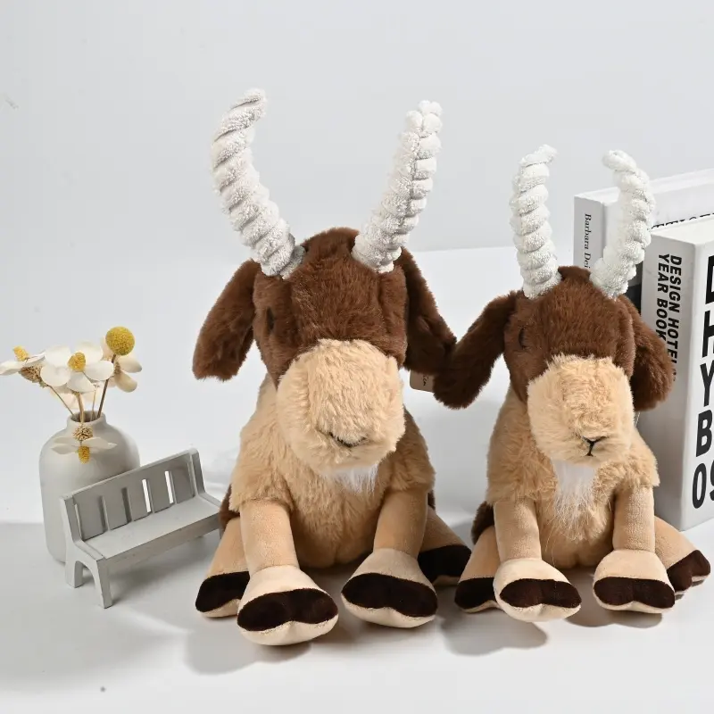 China Brown Goat Plush Toys - Cute Curly Horn Stuffed Animal Dolls Manufacturers, Supplier