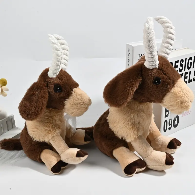 China Brown Goat Plush Toys - Cute Curly Horn Stuffed Animal Dolls Manufacturers, Supplier