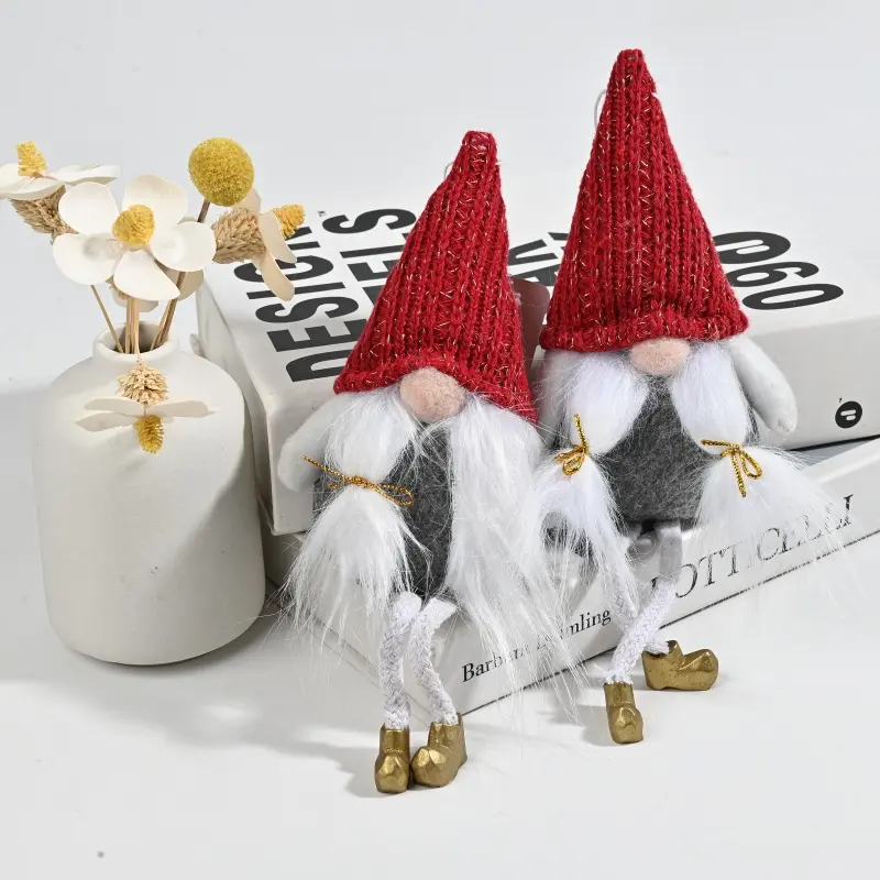 China Cozy Knit Christmas Gnomes | Red & Grey Holiday Decor for Gifting Manufacturer, Manufacturers