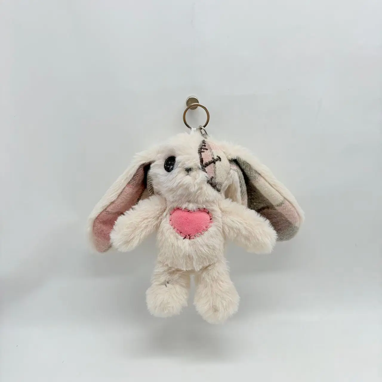 China Fluffy Patchwork Bunny Keychain | Unique Stuffed Toy for Gifts & Decor Supplier, Suppliers
