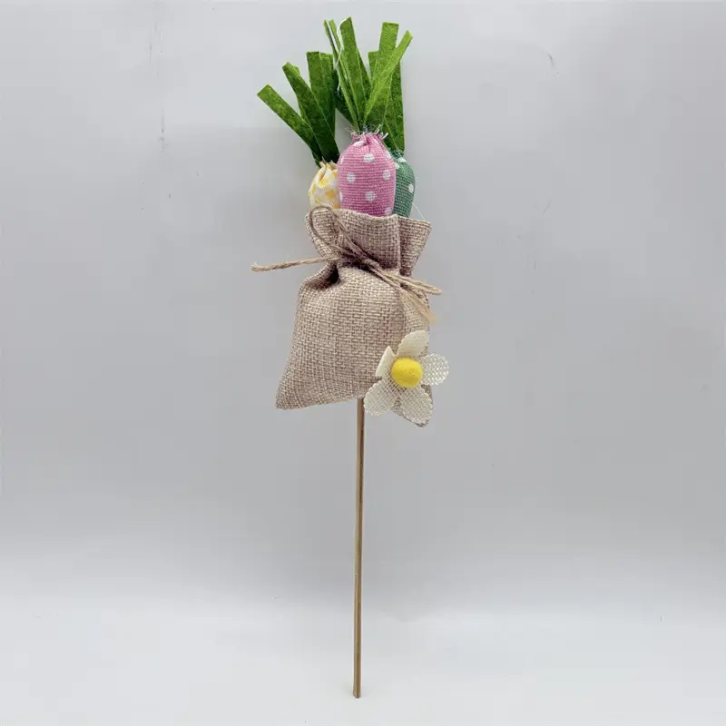 Wholesale Colorful Easter Carrot - Filled Burlap Bag Picks, Vibrant Decor for Easter Manufacturers, Suppliers