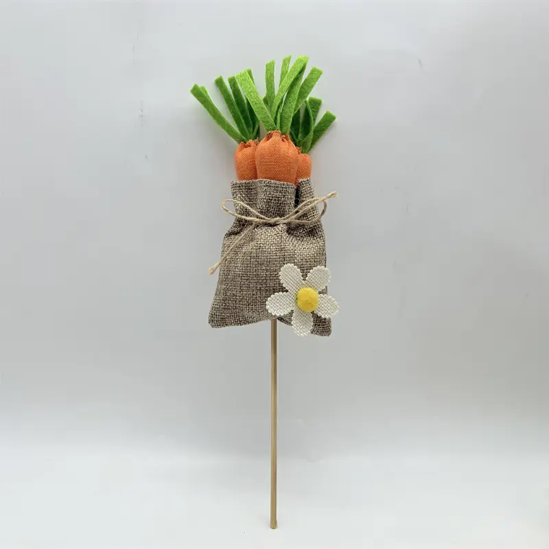 Wholesale Colorful Easter Carrot - Filled Burlap Bag Picks, Vibrant Decor for Easter Manufacturers, Suppliers