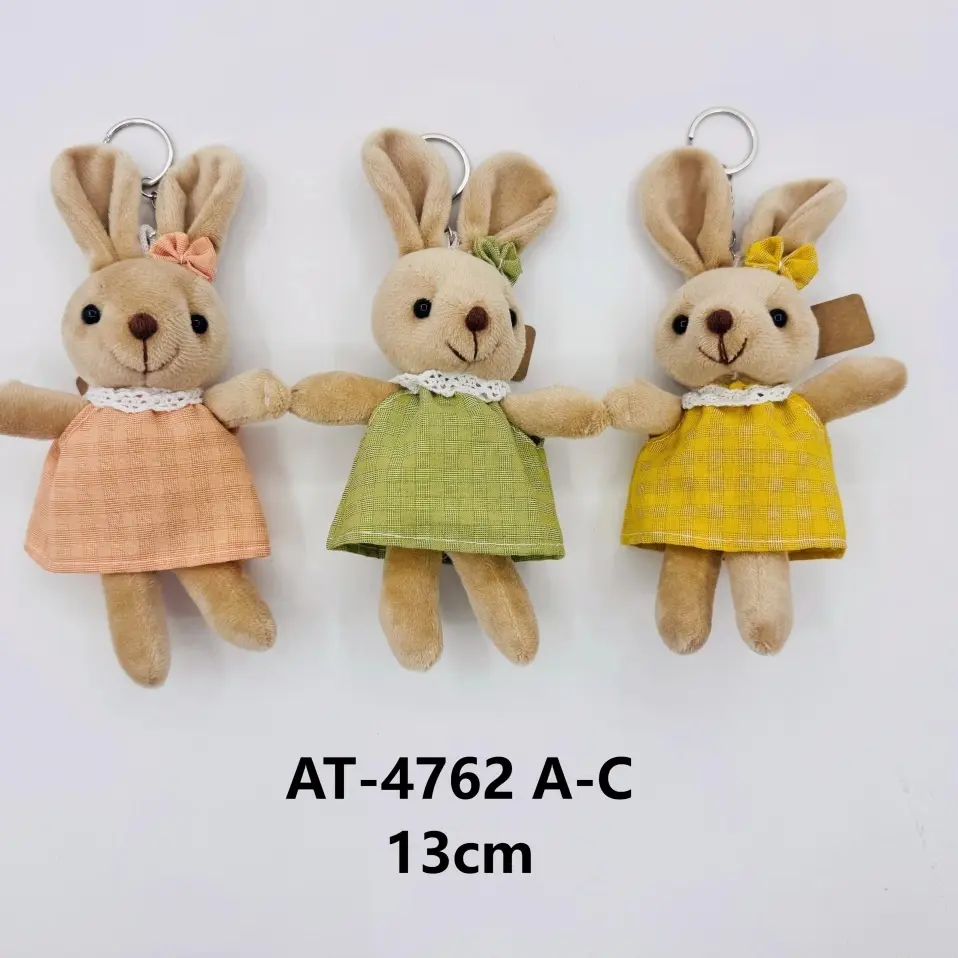 Wholesale Irresistible Cute Bunny Keychain: Checkered/Polka Dot Styles (13cm) Manufacturers, Suppliers