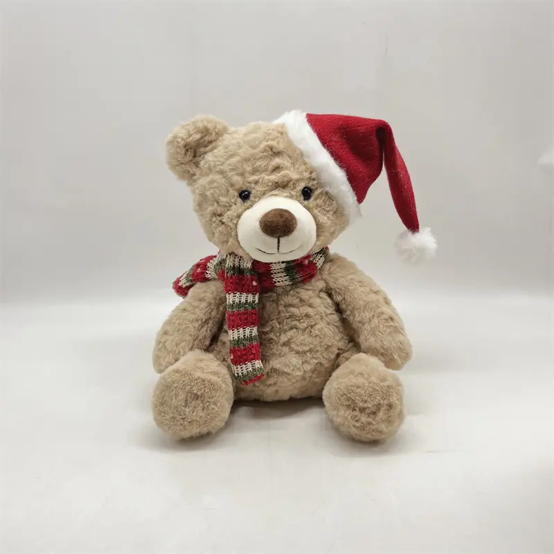 Wholesale Cute Christmas Bear Plush Toy With Hat And Clothes Manufacturers, Supplier