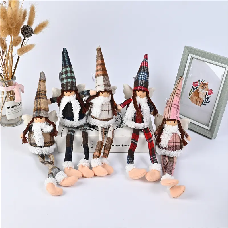 China Plush Christmas Elves Toys Adorable Girl Elf Doll Hanging Christmas Ornaments for Holiday Door Tree Decor Xmas Gifts Factory, Factories