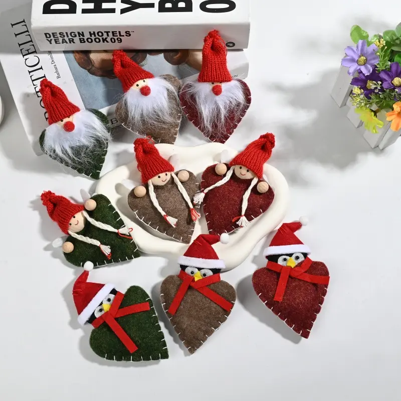 Wholesale Christmas Heart Gnome & Penguin Ornaments | Handmade Felt Hanging Decorations Suppliers, Factory