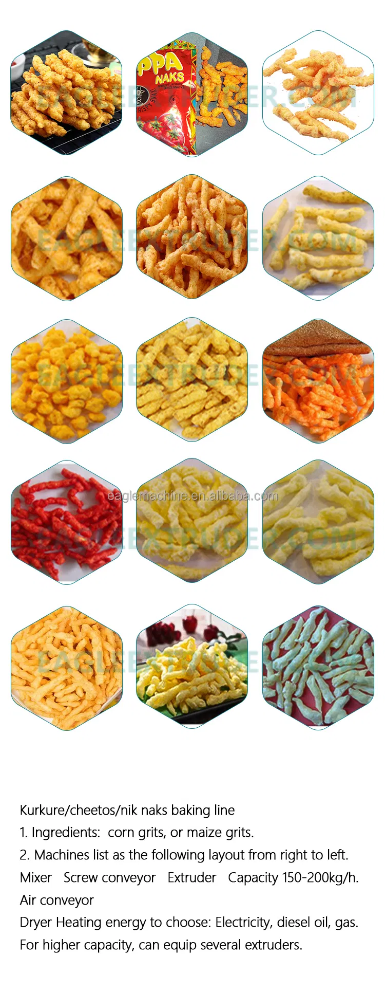 Fritadeira Industrial Contínua para Snacks Estilo Cheetos - Filtragem Automática de Óleo e Controle de Temperatura