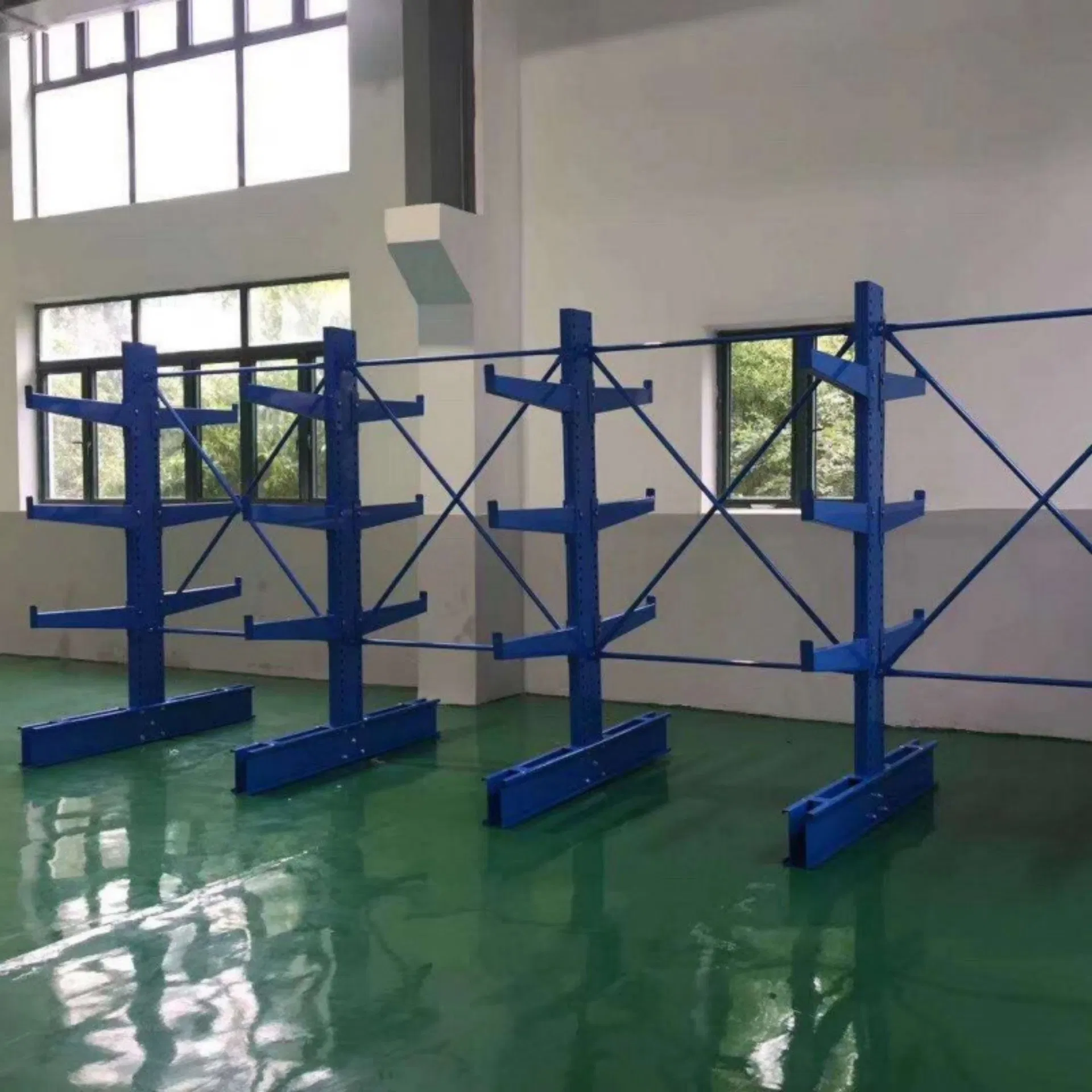 Sistema de Estantes Cantilever de Alta Resistência Armazenamento Industrial Personalizado Máx 1500kg Por Camada Alta Capacidade Estante Cantilever para Armazenamento de Tubos de Aço em Armazém de Fábrica
