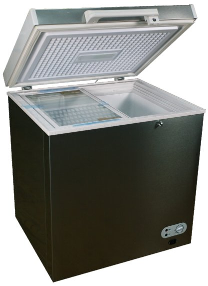 Freezer Horizontal Comercial de Baixo Consumo com Duas Portas para Exibição de Carne e Sorvete em Garagem