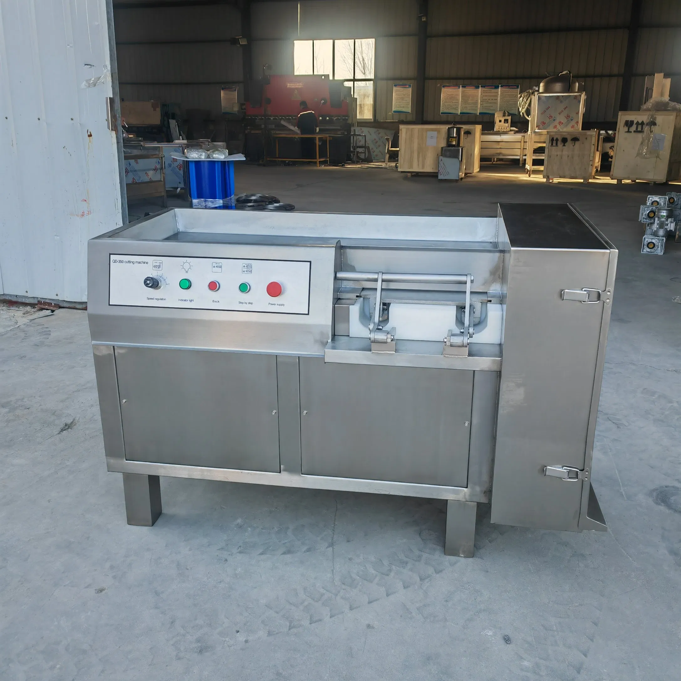 Máquina de Dicing de Frango, Pato e Carne Bovina em Aço Inoxidável Industrial, Máquina de Dicing de Carne Cozida, Máquina de Corte de Carne Totalmente Automática