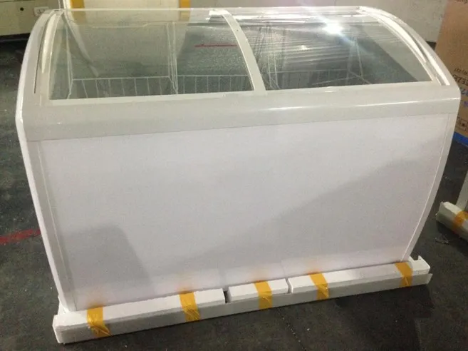 Preço do Freezer de Baú com Porta de Vidro para Exibição Comercial por Atacado