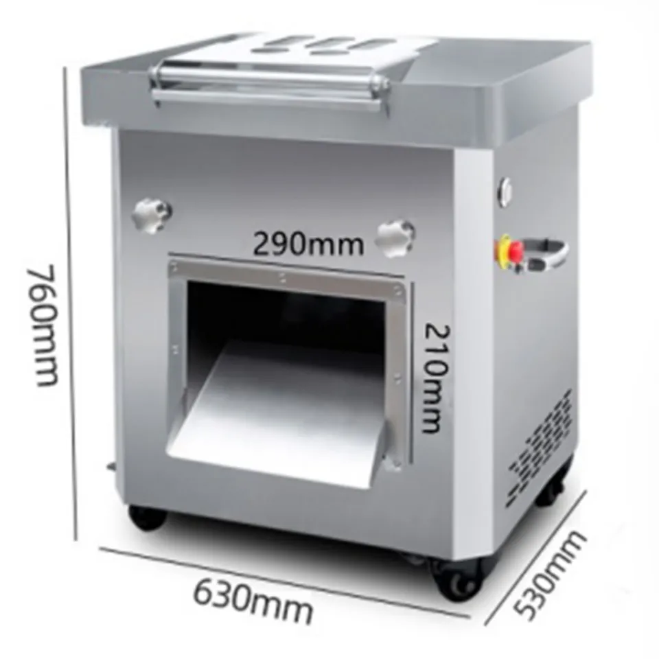 Máquina Industrial de Corte de Carne Fresca em Aço Inoxidável, Fatiadora Automática de Carne, Pequena Máquina Elétrica de Dicer de Carne