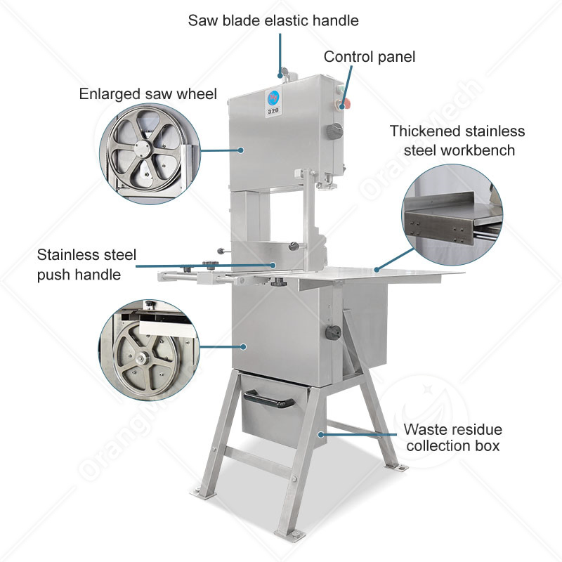 Máquina de Corte de Carne Elétrica Automática Comercial Pequena Portátil para Açougue com Serra de Osso
