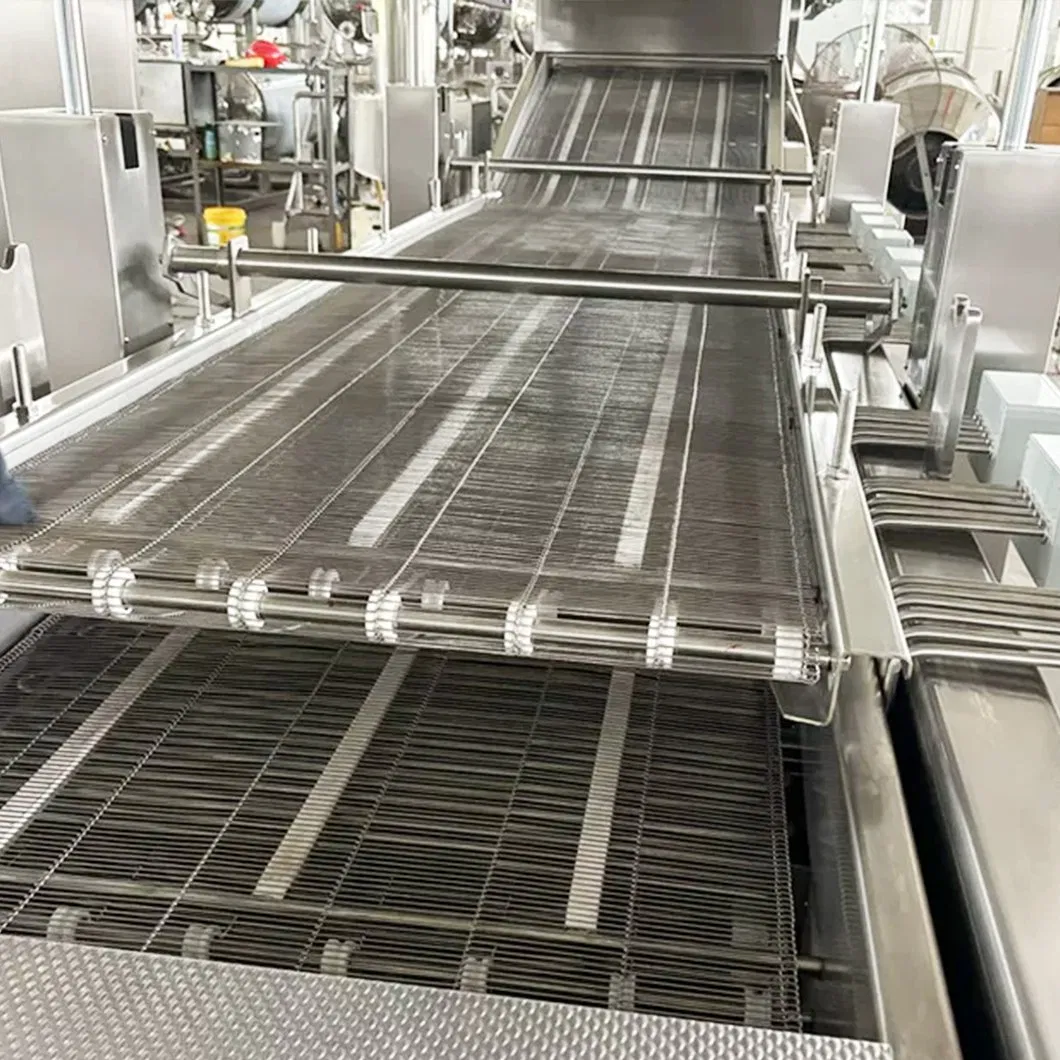 Sistema de Fritura Contínua Fritadeira Industrial para Anéis de Cebola e Nuggets de Frango