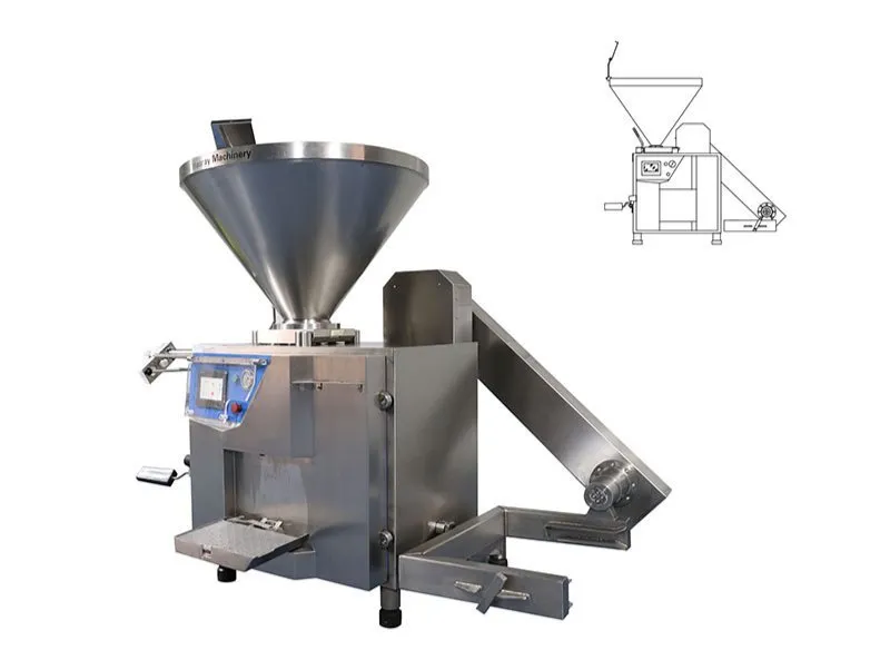 Máquina de Enchimento de Carne Automática em Aço Inoxidável para Salsichas Comerciais 200L