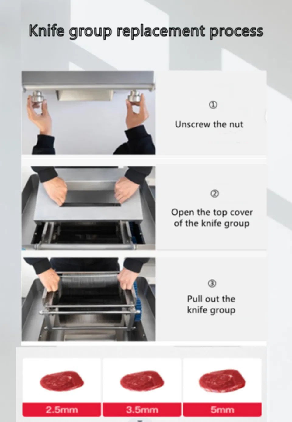 Máquina Industrial de Corte de Carne Fresca em Aço Inoxidável, Fatiadora Automática de Carne, Pequena Máquina Elétrica de Dicer de Carne