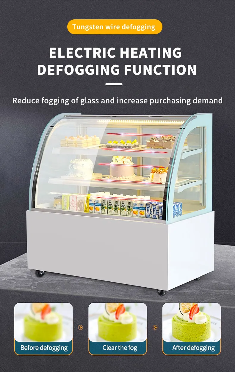 Refrigerador Congelador Comercial de Múltiplas Zonas para Bolos, Delicatessen, Sushi e Frutas Tropicais