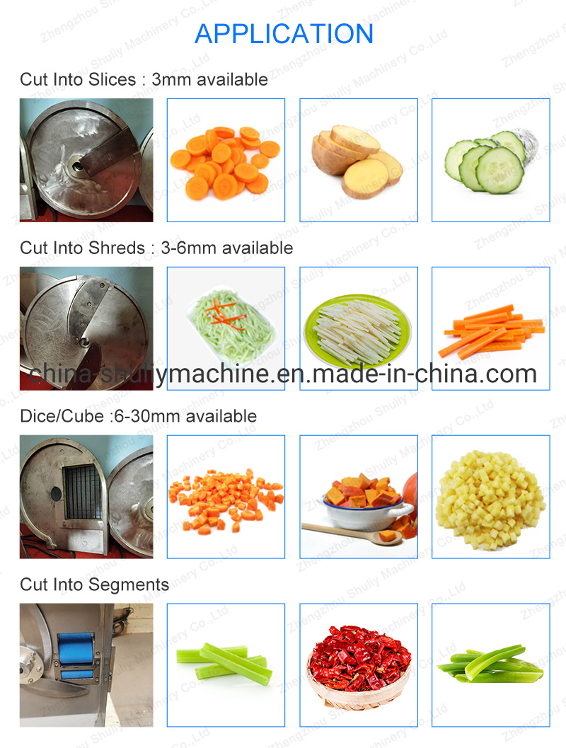 Máquina Industrial de Corte em Fatias e Cubos de Legumes, Cenoura, Cebola e Batata Chips