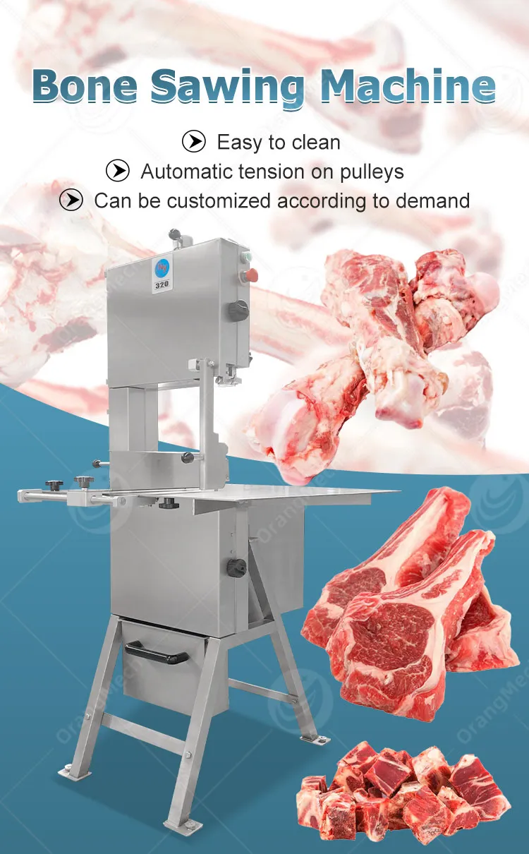 Máquina de Corte de Carne Elétrica Automática Comercial Pequena Portátil para Açougue com Serra de Osso