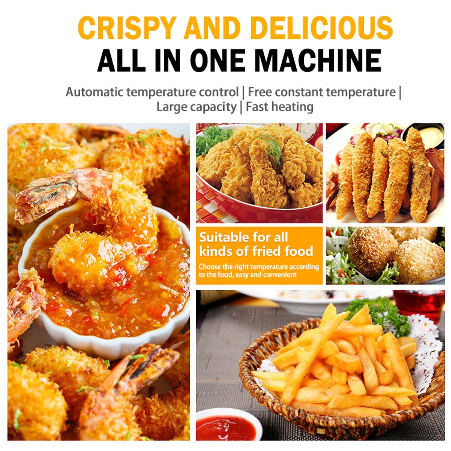 Máquina de Fritura Automática Equipamento Comercial Fritadeira Contínua Máquina de Rolos de Sorvete Frito Sistema de Purgação