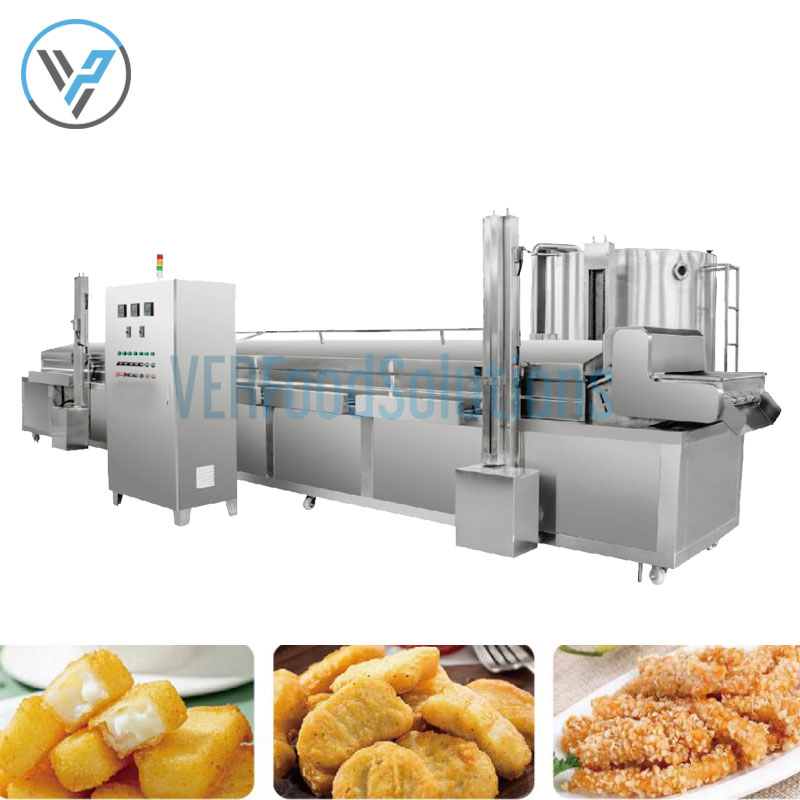 Sistema de Fritura Contínua em Aço Inoxidável Durável para Carne e Aves com CE