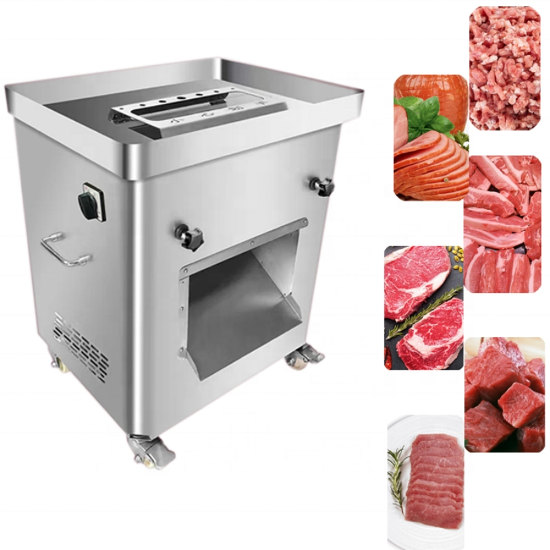 Máquina Industrial de Corte de Carne Fresca em Aço Inoxidável, Fatiadora Automática de Carne, Pequena Máquina Elétrica de Dicer de Carne
