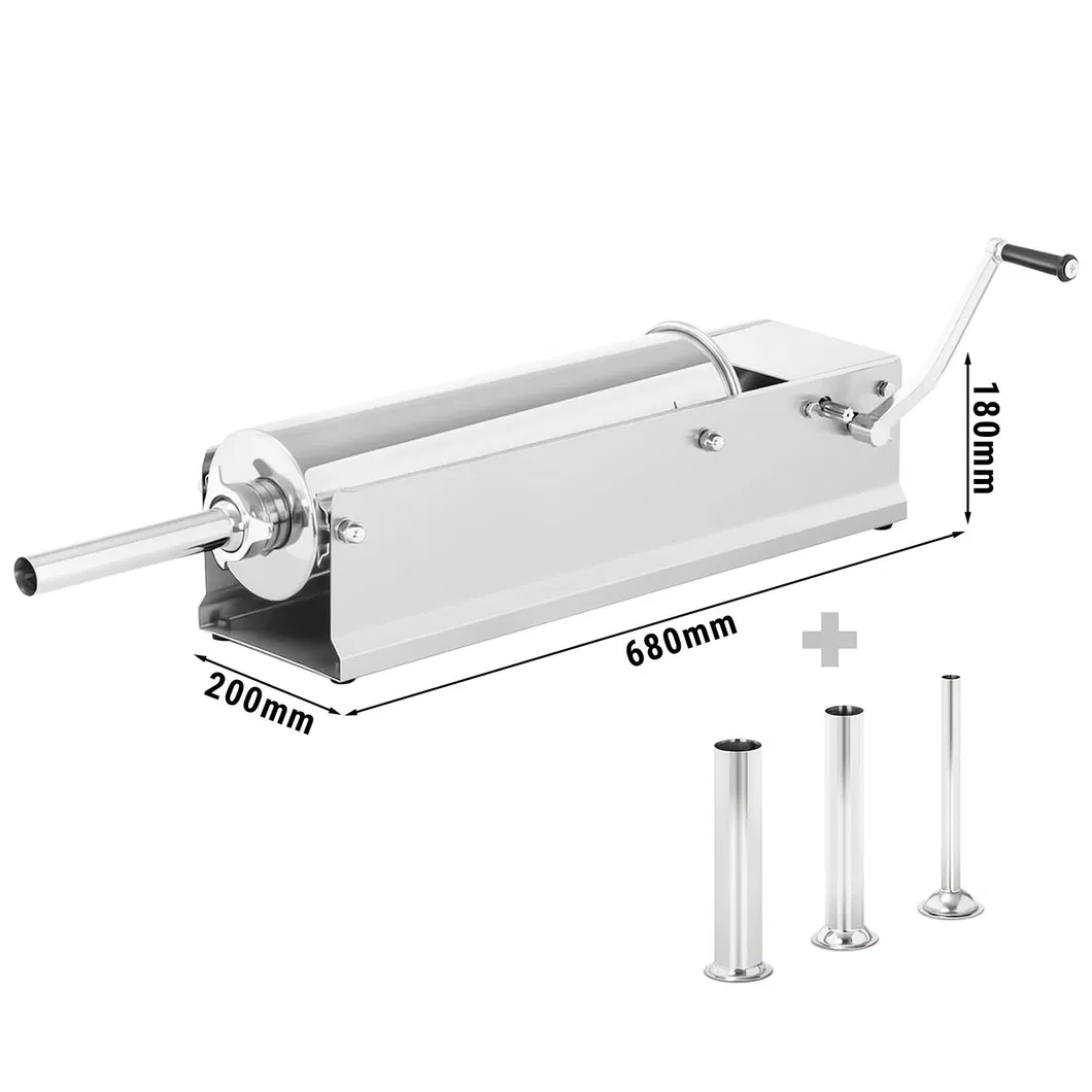 Máquina de Processamento de Alimentos de Carne Comercial 7L Máquina Manual de Fazer Cachorro-Quente, Enchedor de Linguiça, Fabricante de Linguiça, Enchedor de Linguiça Horizontal Wfmfc7l