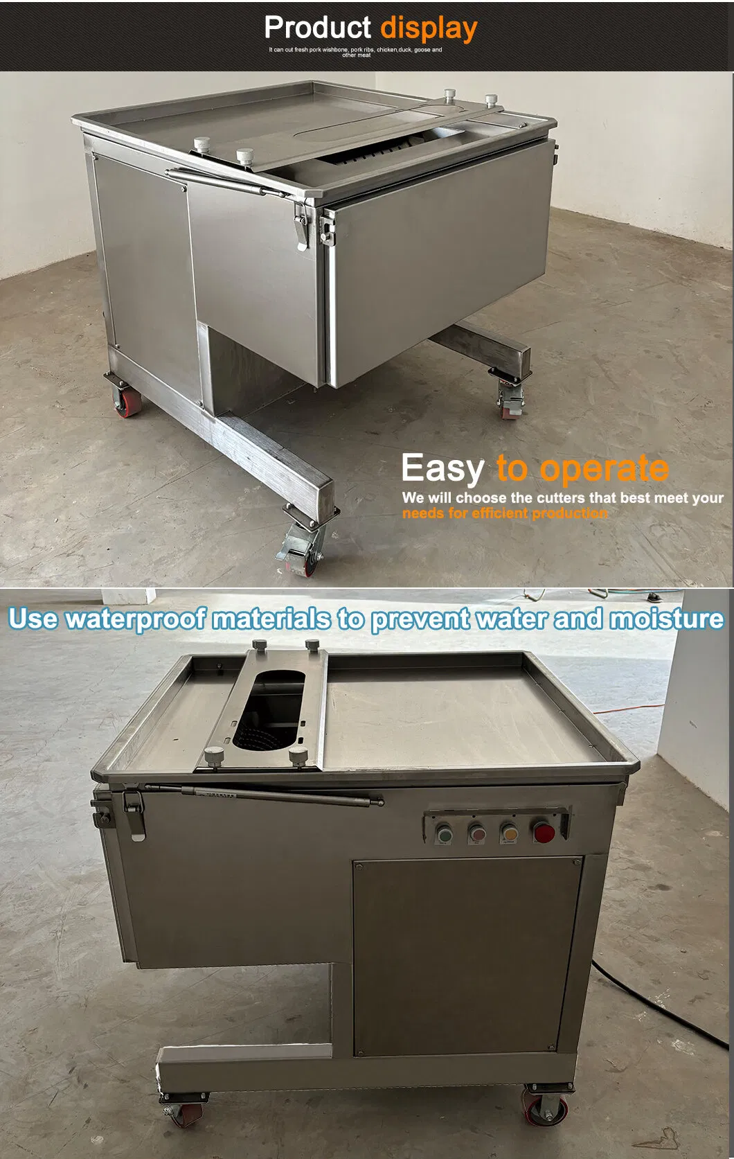 Máquina de Corte de Carne Comercial Cortador de Carne Congelada Máquina de Serrar Costelas de Porco Máquina de Serrar Ossos à Prova d'Água