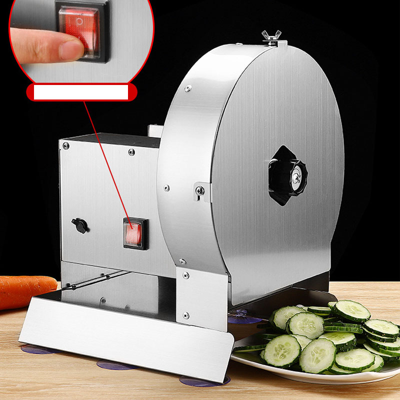 Cortador Elétrico de Legumes Cortador Comercial de Frutas e Legumes Fatiador de Batata Frita em Aço Inoxidável para Cozinha