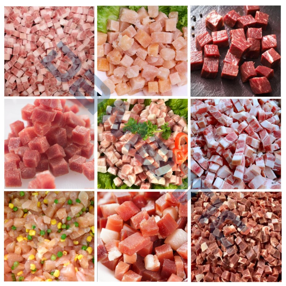 Máquina de Dicer Peixe de Alta Resistência para Processamento Industrial de Carne Congelada