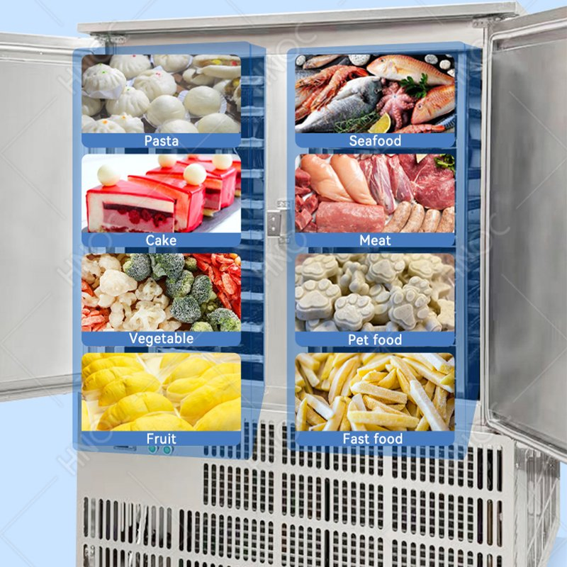 Congelador Comercial Industrial IQF Blast Frio Rápido Chiller Plasma Sorvete Bolinho Fruta Pizza Prato