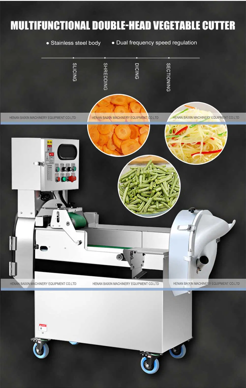 Máquina Industrial de Corte de Legumes e Frutas a Preço de Fábrica, Cortador de Dicing, Slicing e Cubos de Gengibre, Batata e Cenoura