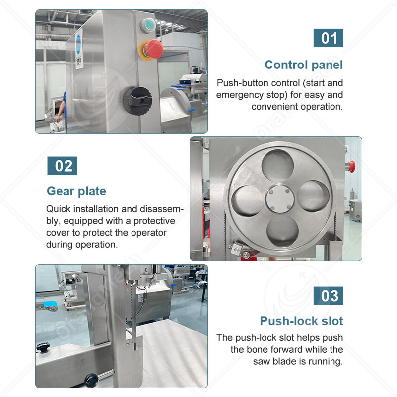 Máquina de Corte de Carne Elétrica Automática Comercial Pequena Portátil para Açougue com Serra de Osso