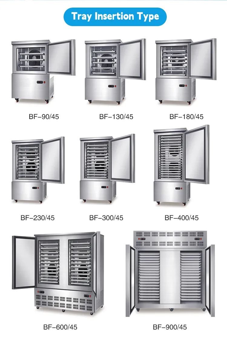 Congelador Comercial 5-18 Bandejas Armazenamento Frio Chiller de Choque