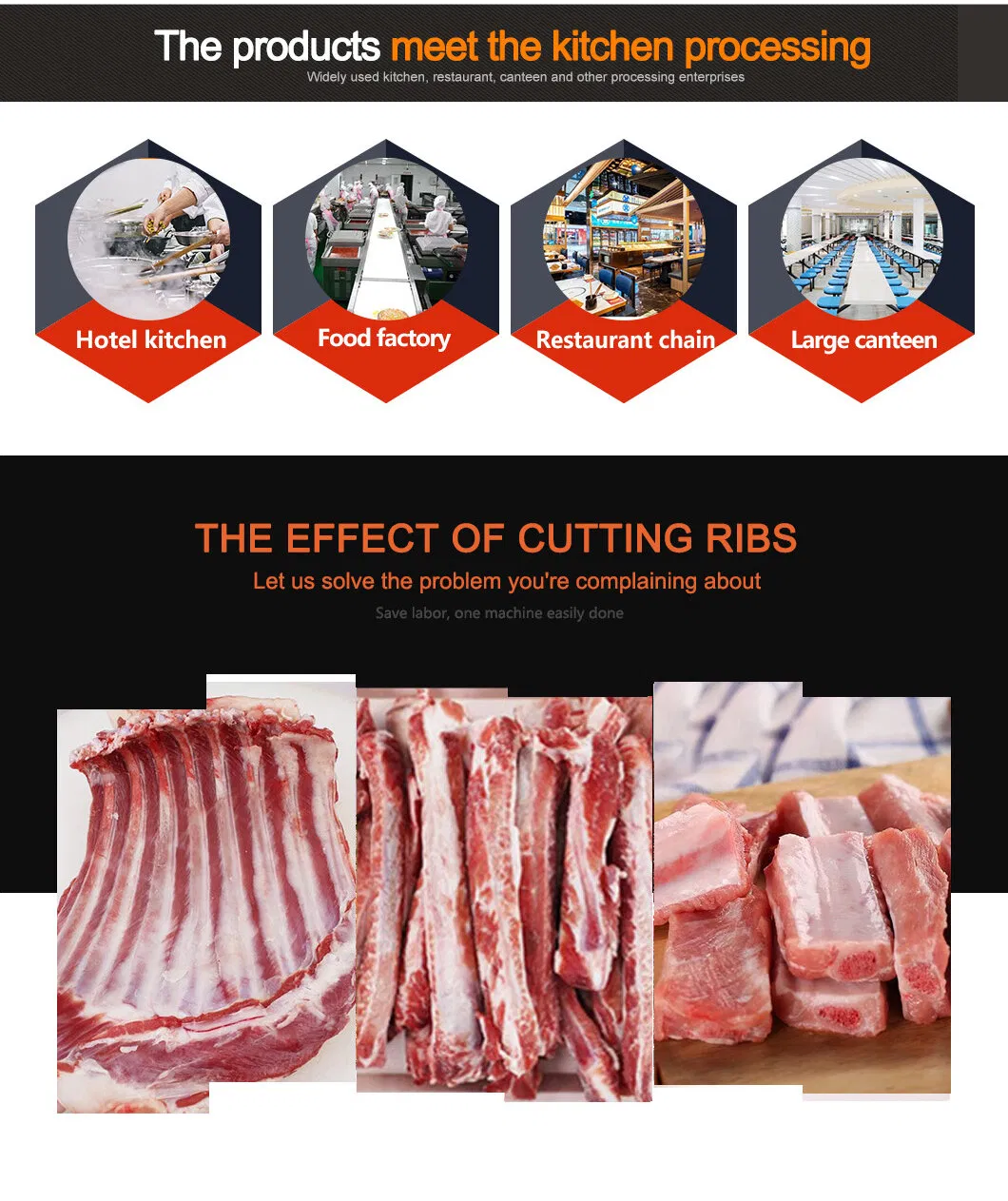 Máquina de Corte de Carne Comercial Cortador de Carne Congelada Máquina de Serrar Costelas de Porco Máquina de Serrar Ossos à Prova d'Água