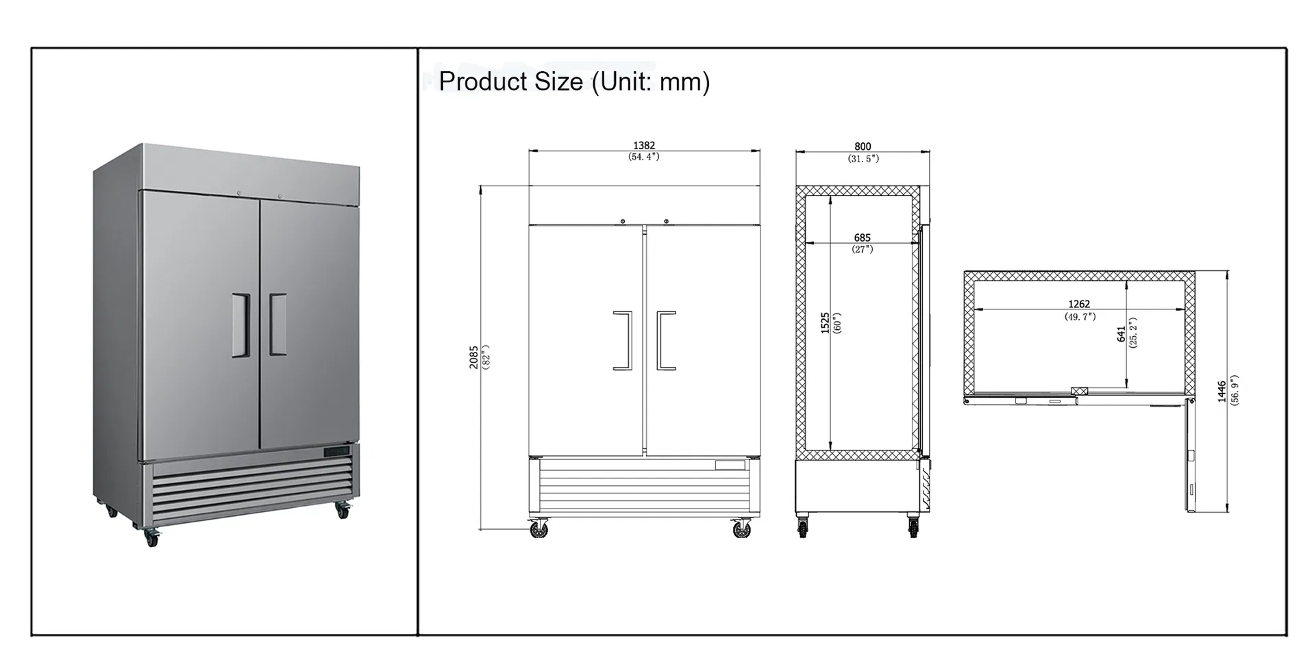 Refrigerador Vertical de Exibição Detalhes