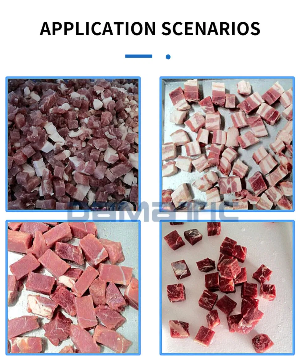 Máquina de Dicer Peixe de Alta Resistência para Processamento Industrial de Carne Congelada