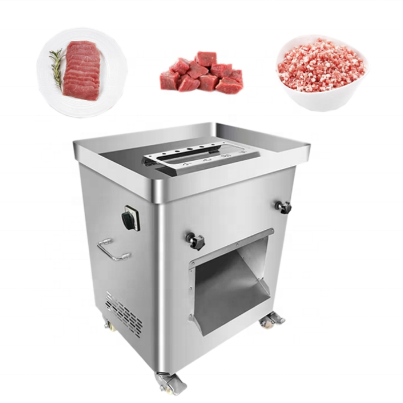 Máquina Industrial de Corte de Carne Fresca em Aço Inoxidável, Fatiadora Automática de Carne, Pequena Máquina Elétrica de Dicer de Carne