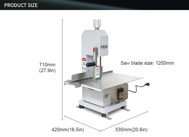 Especificações da Máquina de Serragem de Osso