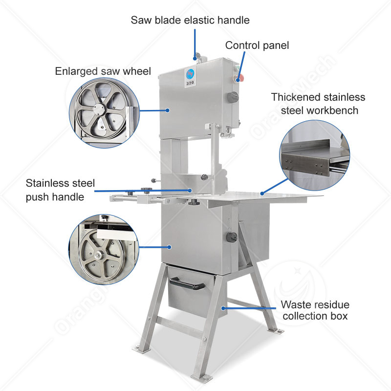 Máquina de Corte Elétrica Vertical para Cortar Costelas e Ossos de Carne, Pequena Fatiadora de Açougue Automática Comercial