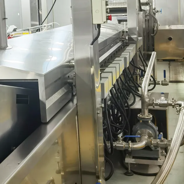 Sistema de Fritura Contínua Fritadeira Industrial para Anéis de Cebola e Nuggets de Frango