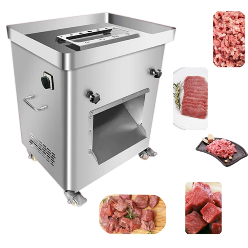 Máquina Industrial de Corte de Carne Fresca em Aço Inoxidável, Fatiadora Automática de Carne, Pequena Máquina Elétrica de Dicer de Carne