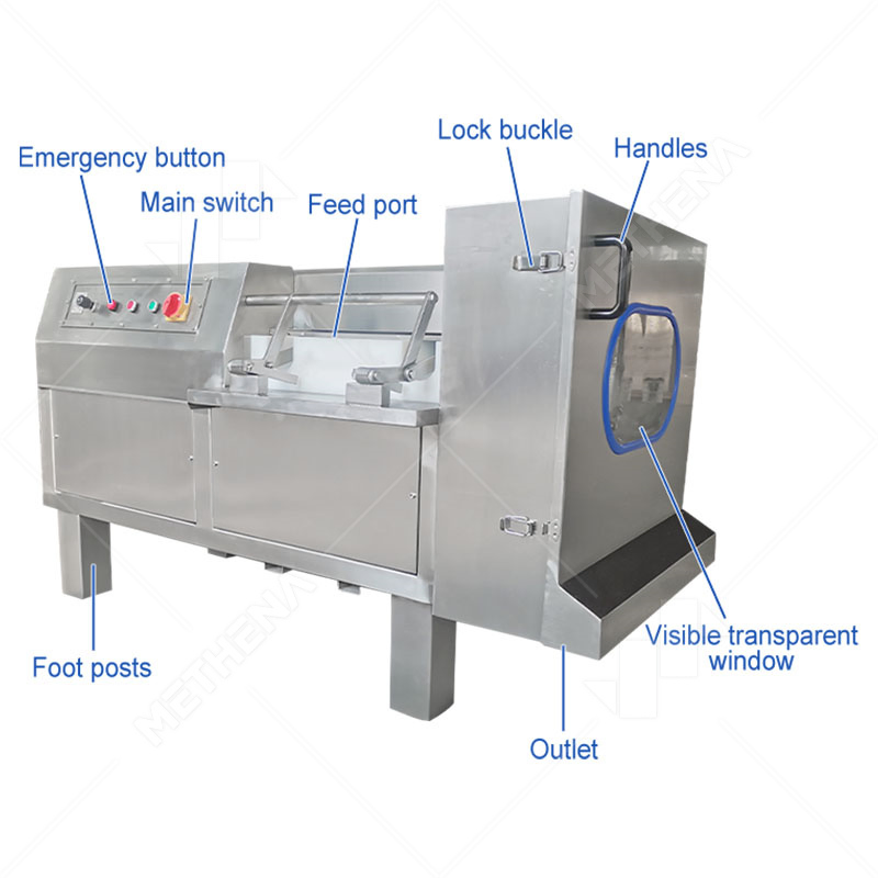 Máquina de Corte em Cubos de Carne de Carneiro Congelada Industrial, Carne Seca, Aves, Ossos de Peixe, Alho, Batata, Abóbora, Cenoura