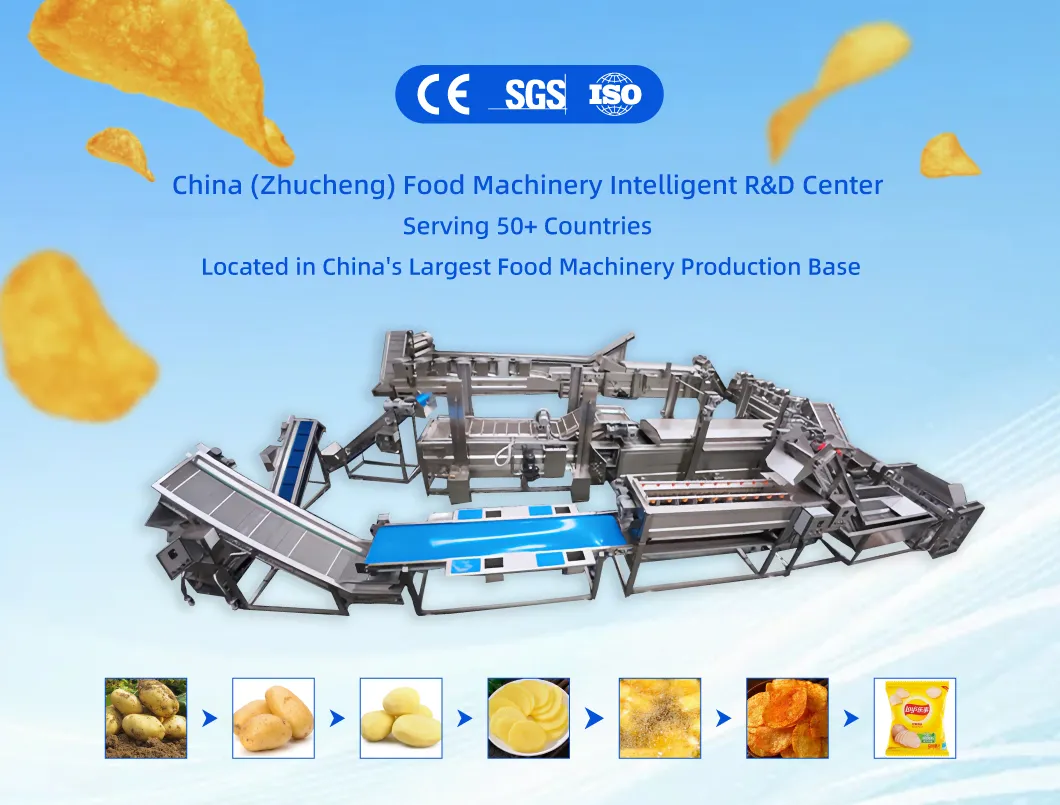 Sistema Automático de Produção de Batatas Fritas Máquina de Fazer Batatas Fritas Fácil de Limpar