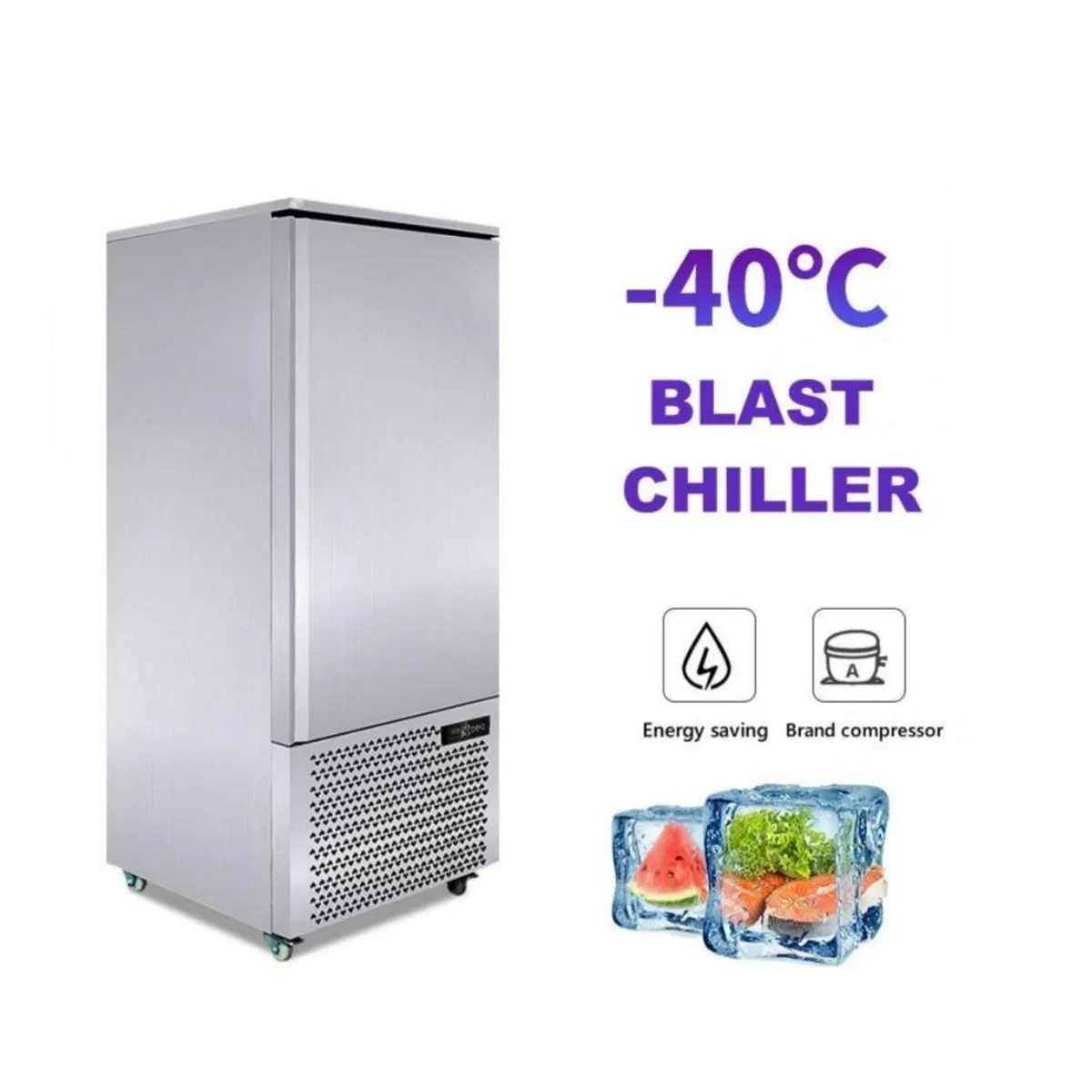 Congelador Comercial de Choque 2-15 Bandejas Armazenamento a Frio Chiller de Choque Rápido Congelador de Explosão Rápida com Resfriamento a Ar para Camarão Sorvete Gelato Alimentos Congelados