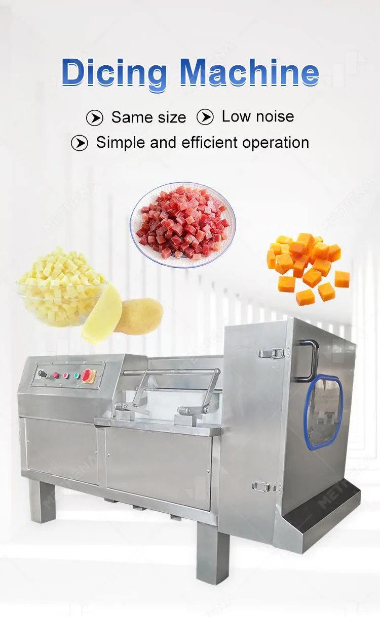 Máquina de Corte em Cubos de Carne de Carneiro Congelada Industrial, Carne Seca, Aves, Ossos de Peixe, Alho, Batata, Abóbora, Cenoura