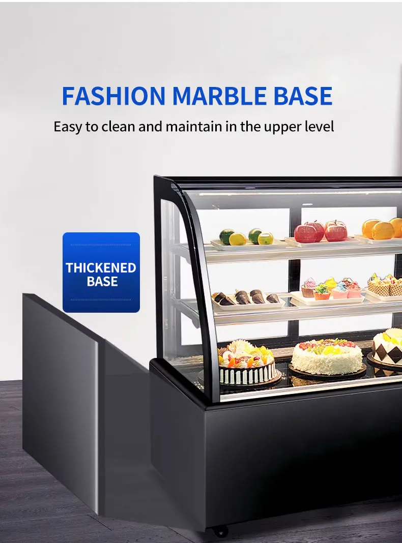 Refrigerador Congelador Comercial de Múltiplas Zonas para Bolos, Delicatessen, Sushi e Frutas Tropicais