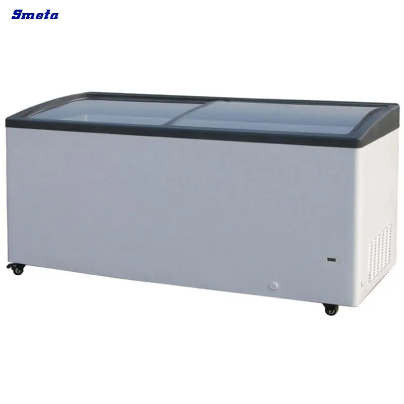 Preço do Freezer de Baú com Porta de Vidro para Exibição Comercial por Atacado